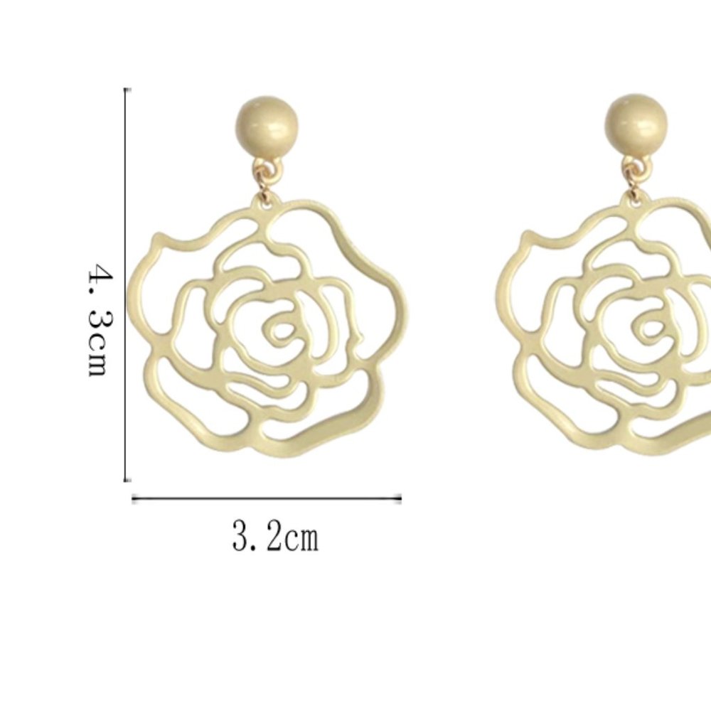 💙S925 GOLD FLOWER EARRINGS - Picture 8 of 11